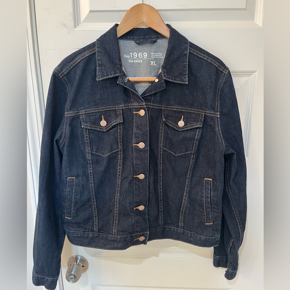 Y2K Vintage‎ Gap 1969 Women’s Dark Wash Denim Jacket Size XL